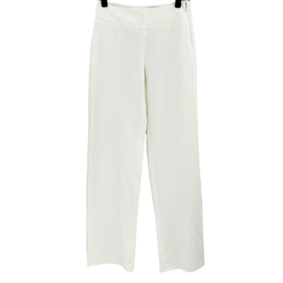 ‘S MAX MARA WIDE LEG WHITE TROUSERS WITH SIDE ZIP CLOSURE AND FLAT FRONT SZ 10 - Picture 9 of 13